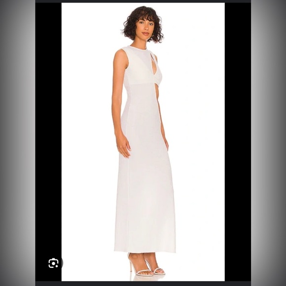 Silk Roads By Adriana Iglesias Wendi Terry Maxi Dress In White Bridal Cutout M - Picture 1 of 8